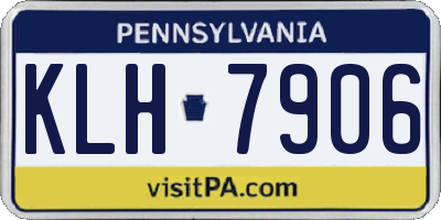 PA license plate KLH7906
