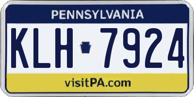 PA license plate KLH7924