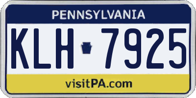 PA license plate KLH7925