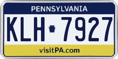 PA license plate KLH7927