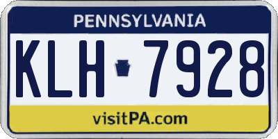PA license plate KLH7928