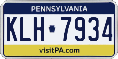 PA license plate KLH7934
