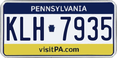 PA license plate KLH7935