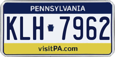PA license plate KLH7962