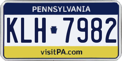 PA license plate KLH7982