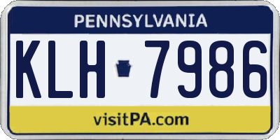 PA license plate KLH7986