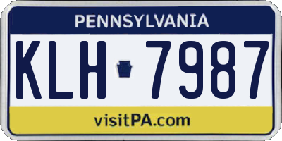 PA license plate KLH7987