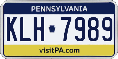 PA license plate KLH7989