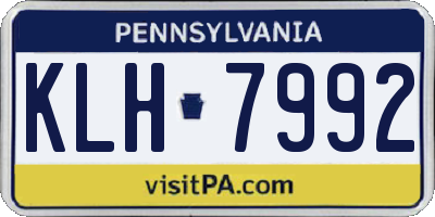 PA license plate KLH7992