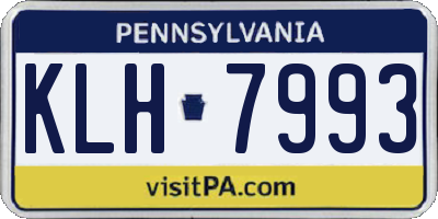 PA license plate KLH7993