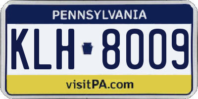 PA license plate KLH8009