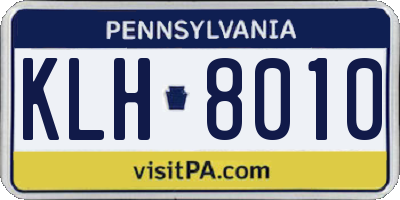 PA license plate KLH8010