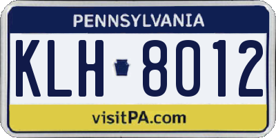 PA license plate KLH8012