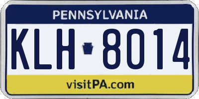 PA license plate KLH8014