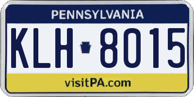 PA license plate KLH8015