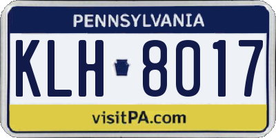 PA license plate KLH8017