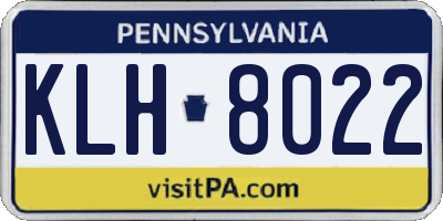 PA license plate KLH8022