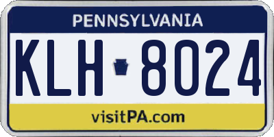 PA license plate KLH8024