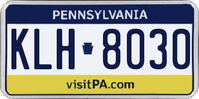 PA license plate KLH8030