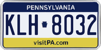 PA license plate KLH8032