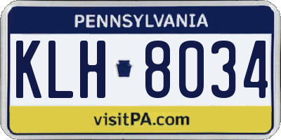 PA license plate KLH8034
