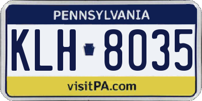 PA license plate KLH8035