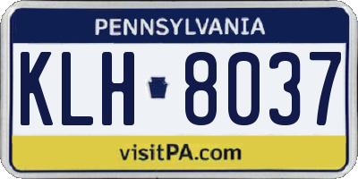 PA license plate KLH8037
