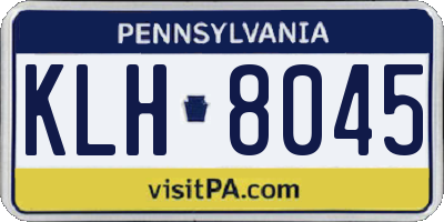 PA license plate KLH8045