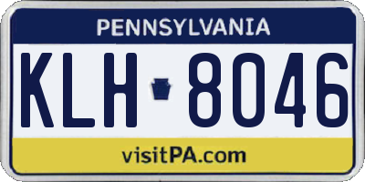 PA license plate KLH8046