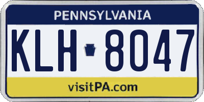 PA license plate KLH8047