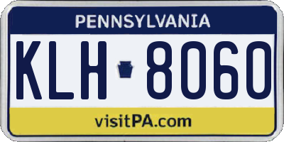 PA license plate KLH8060