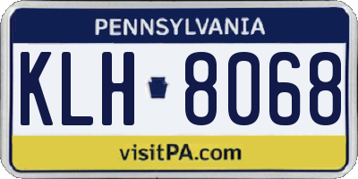 PA license plate KLH8068