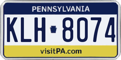PA license plate KLH8074