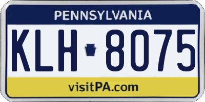 PA license plate KLH8075