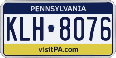PA license plate KLH8076