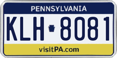 PA license plate KLH8081