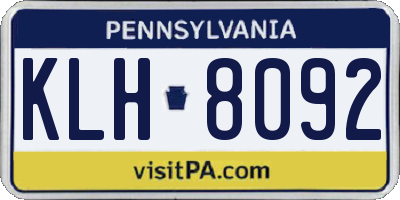 PA license plate KLH8092
