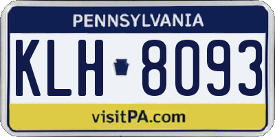 PA license plate KLH8093