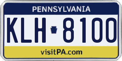 PA license plate KLH8100