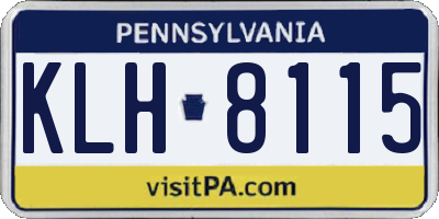 PA license plate KLH8115