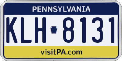 PA license plate KLH8131