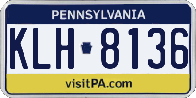 PA license plate KLH8136