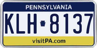 PA license plate KLH8137