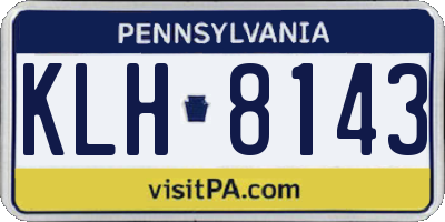 PA license plate KLH8143