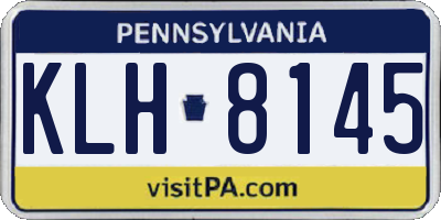 PA license plate KLH8145