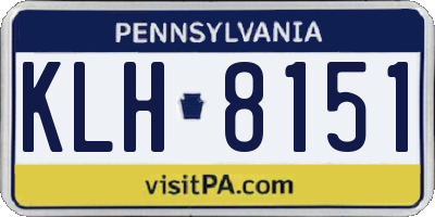 PA license plate KLH8151