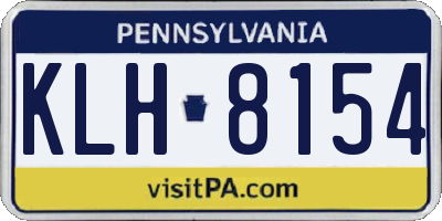 PA license plate KLH8154