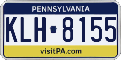 PA license plate KLH8155
