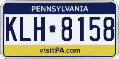 PA license plate KLH8158