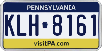 PA license plate KLH8161